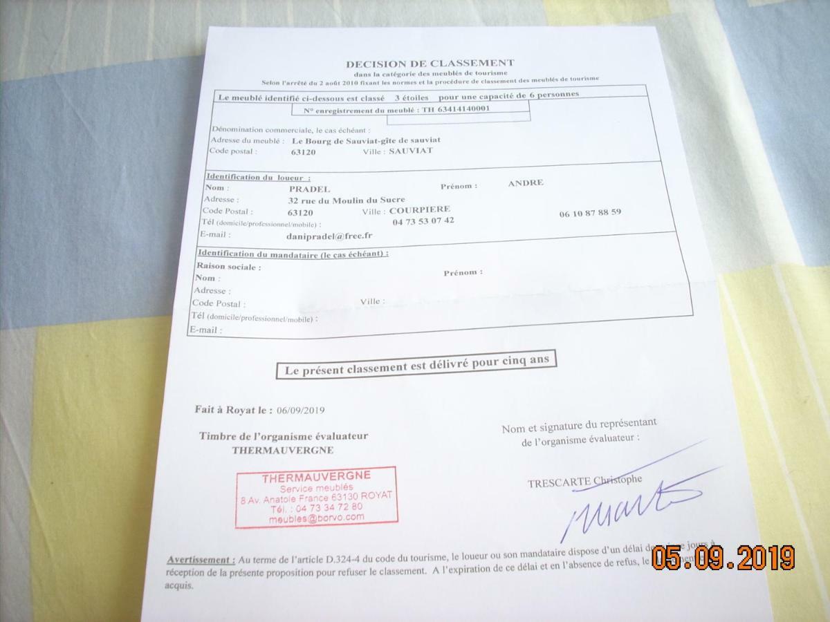 Gite De Sauviat 25 Chemin Du Grand Pacher Le Bourg De Sauviat 63120 Dış mekan fotoğraf